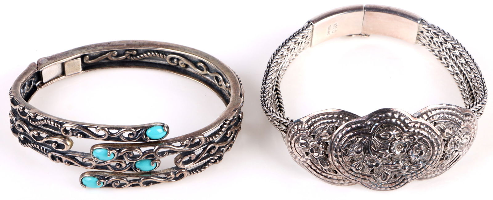 VINTAGE STERLING SILVER BRACELETS - LOT OF 2 (1 of 4)