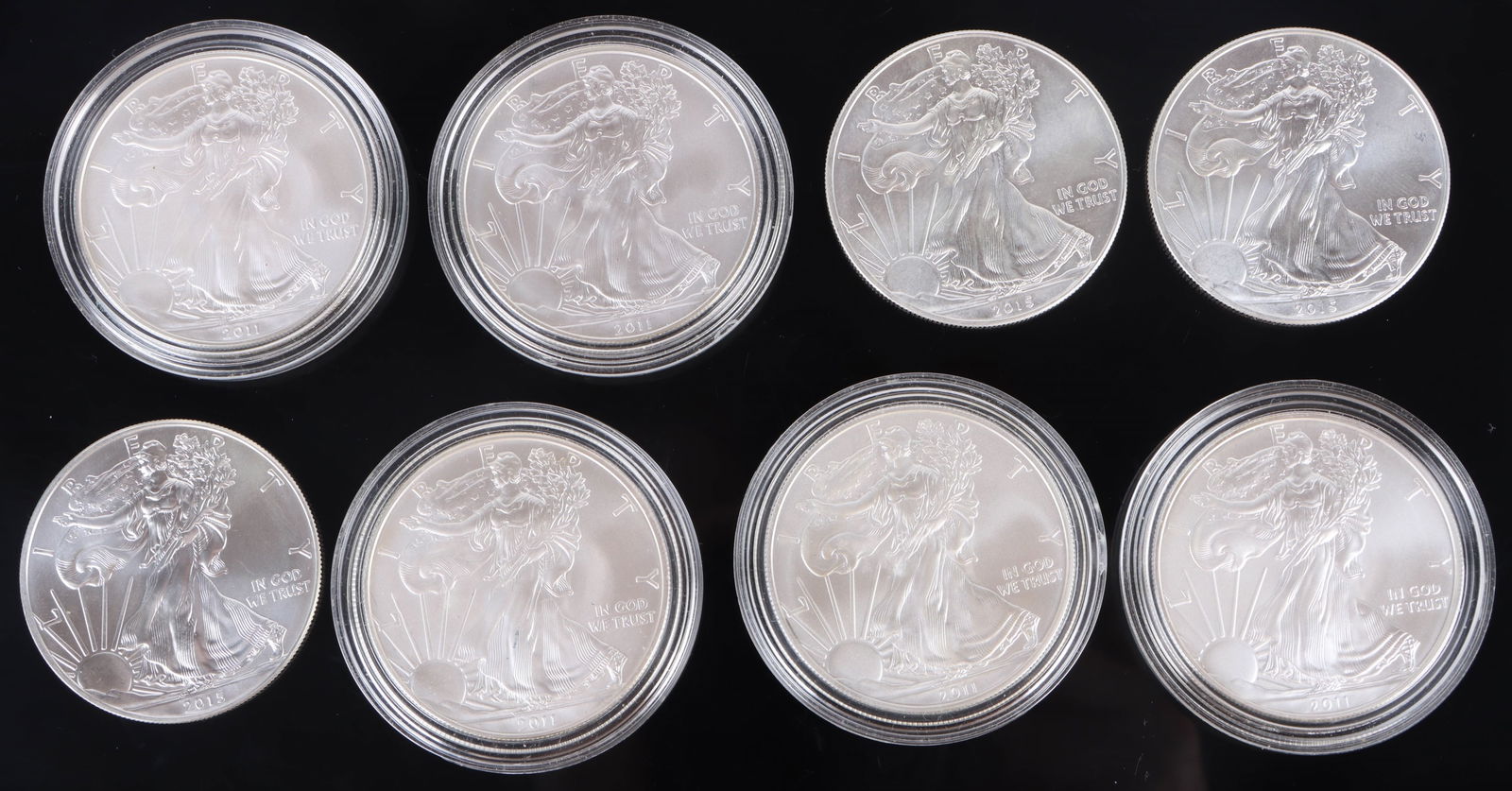.999 1OZ FINE SILVER MINT LIBERTY DOLLARS - (8) (1 of 4)