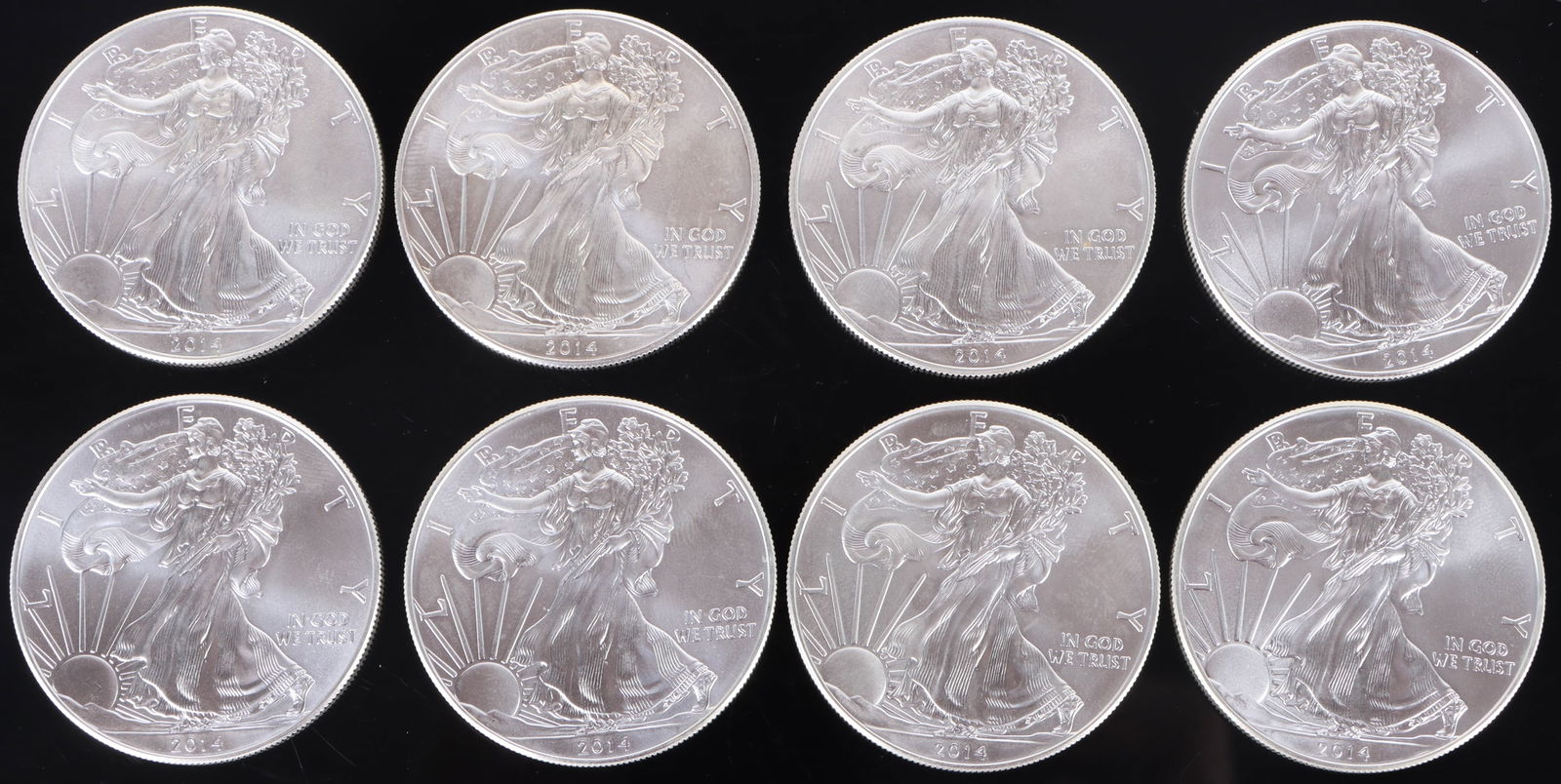 SILVER  EAGLES 1 OZT 2014 TYPE 1 - LOT OF 8 (1 of 2)