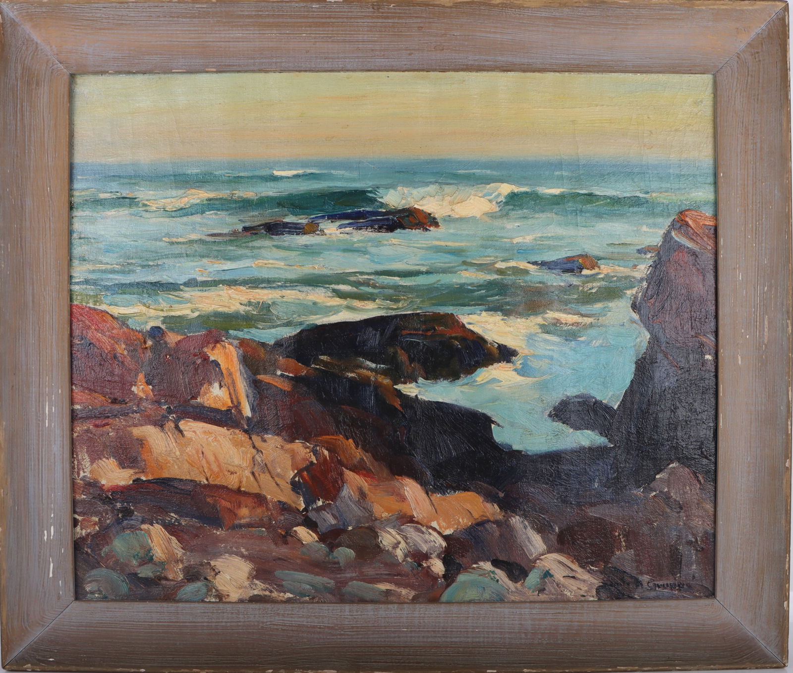 EMILE GRUPPE SIGNED ORIGINAL OIL SEASCAPE PAINTING (1 of 3)