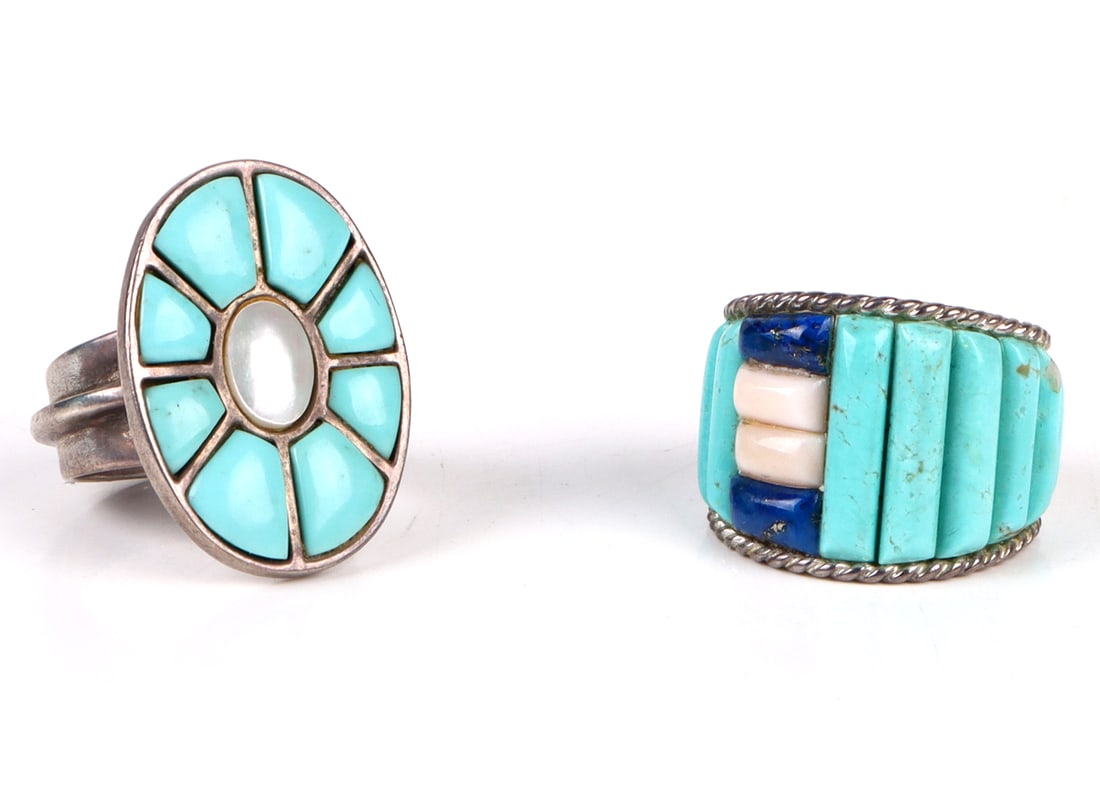 STERLING SILVER DREAM TURQUOISE SOUTHWEST RINGS (1 of 2)