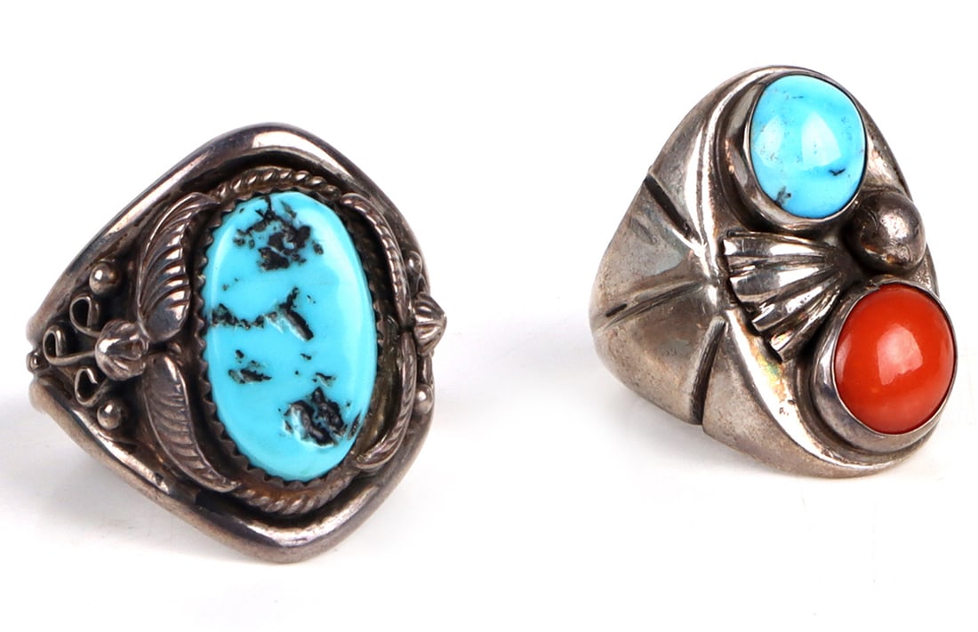 STERLING SILVER TURQUOISE SOUWTHWEST RINGS (1 of 3)