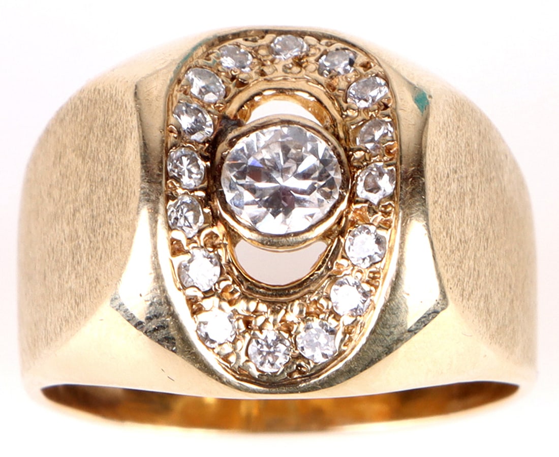 10K YELLOW GOLD DIAMOND MEN'S RING - 0.61 CTW (1 of 4)