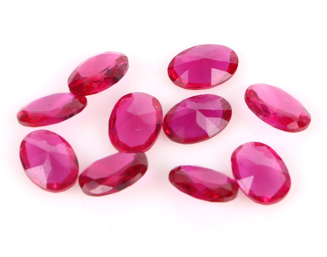 7.00CTW GENUINE LOOSE RED OVAL RUBIES W/ CERT. (1 of 4)
