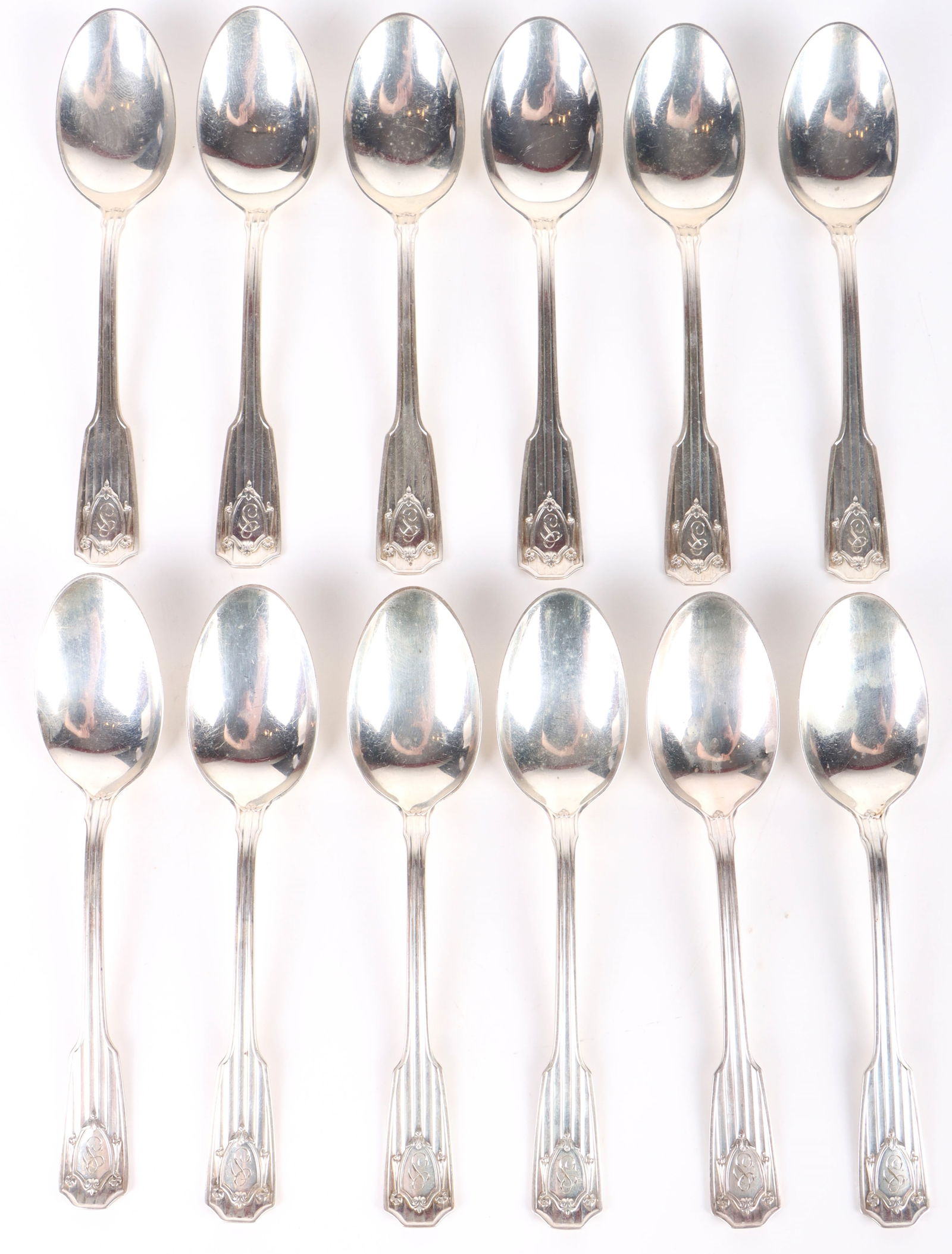 STERLING SILVER 1912 ANTIQUE SPOONS - LOT OF 12 (1 of 4)