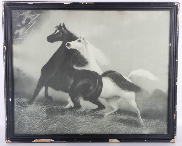 Spirited Horses No. 2 Signed H. Leroy Chromolitho