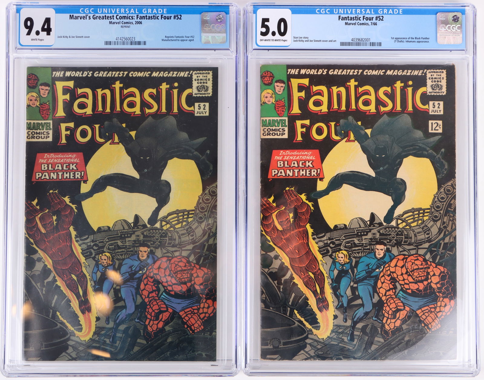 FANTASTIC FOUR #52 CGC 5.0 & #52 REPRINT CGC 9.4 (1 of 5)