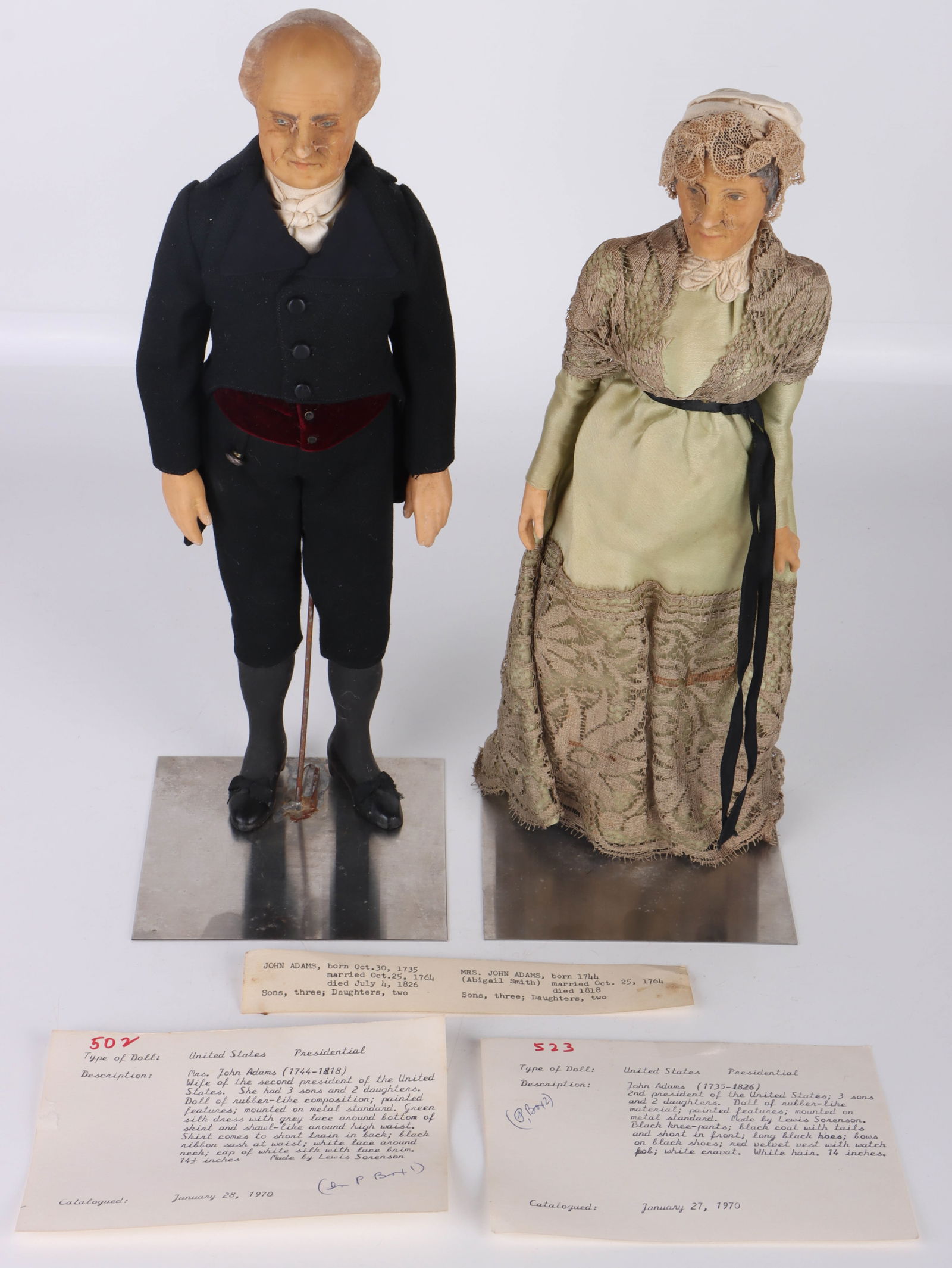 2ND PRESIDENT ADAMS LEWIS SORENSEN DOLL PAIR (1 of 13)