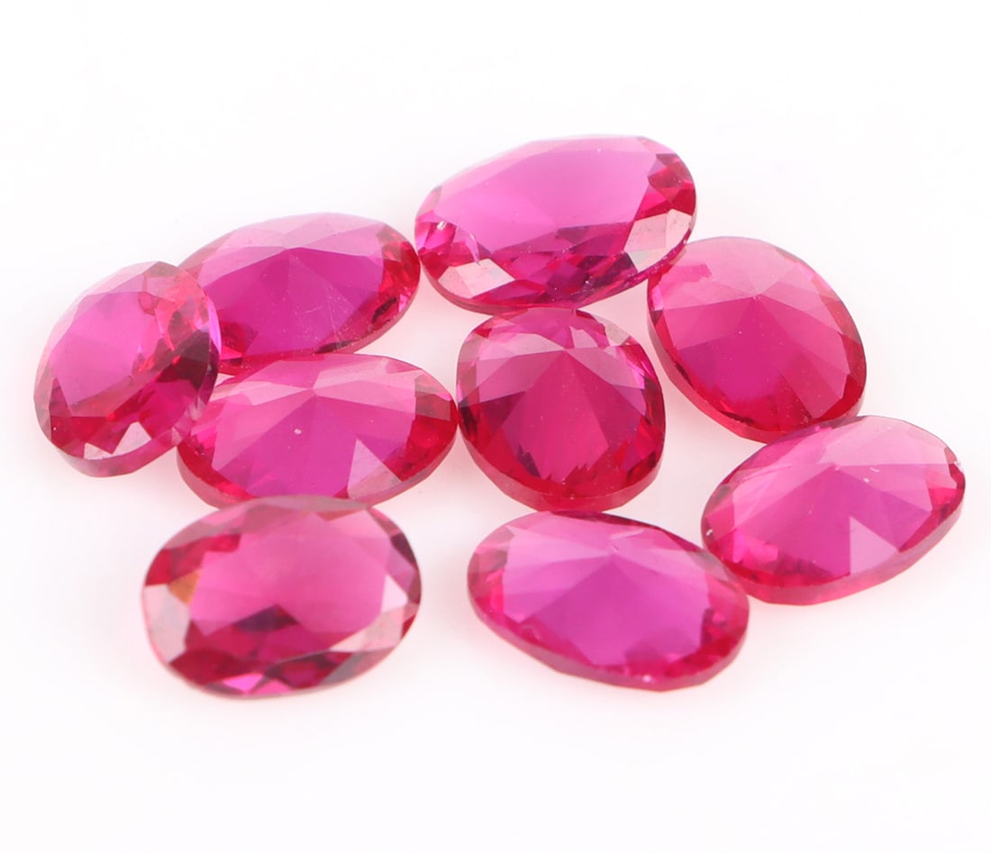 7.00CTW GENUINE LOOSE RED OVAL RUBIES W/ CERT. (1 of 4)