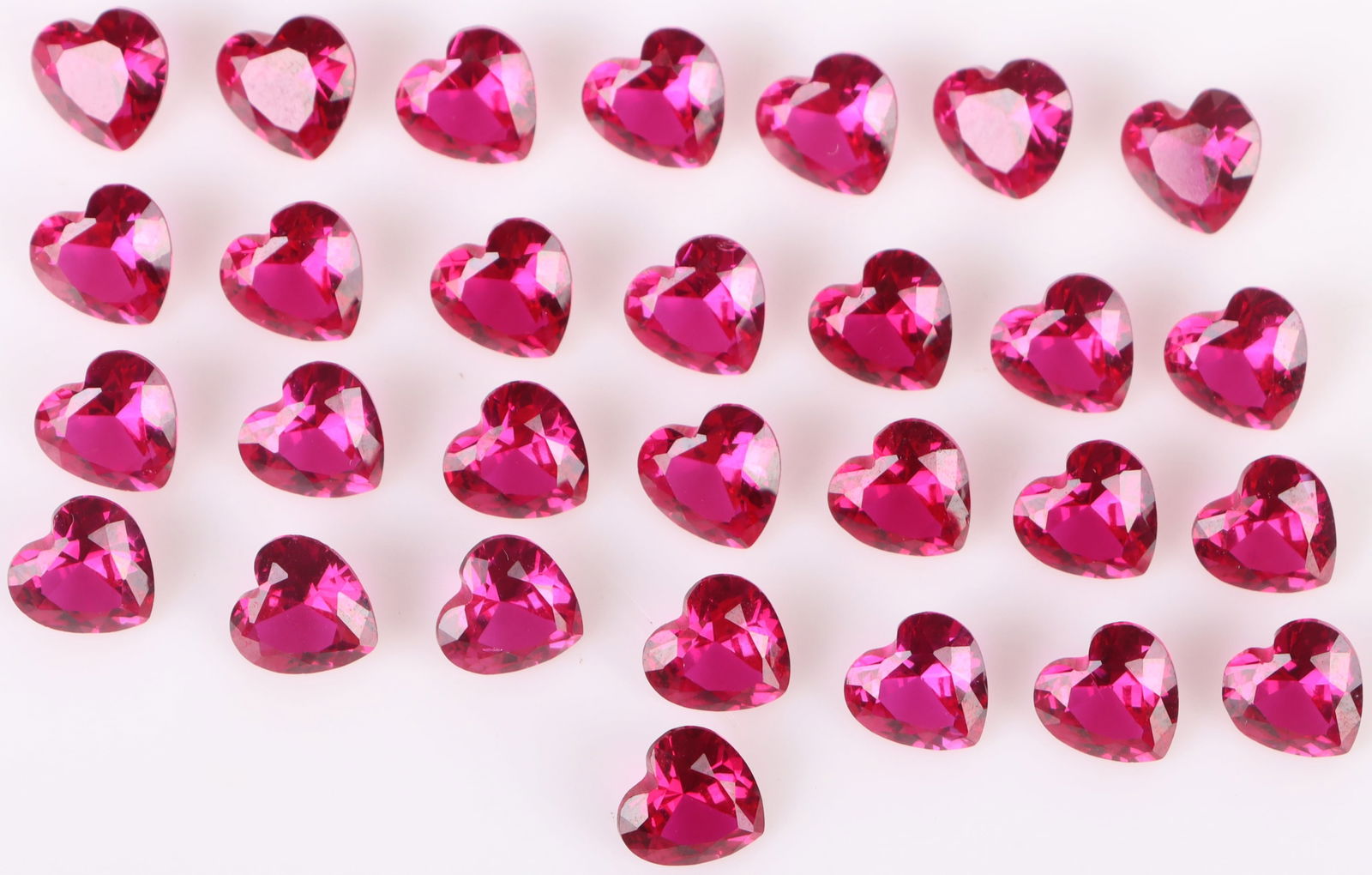 25.00CTW GENUINE LOOSE HEART RED RUBIES W/ CERT (1 of 5)