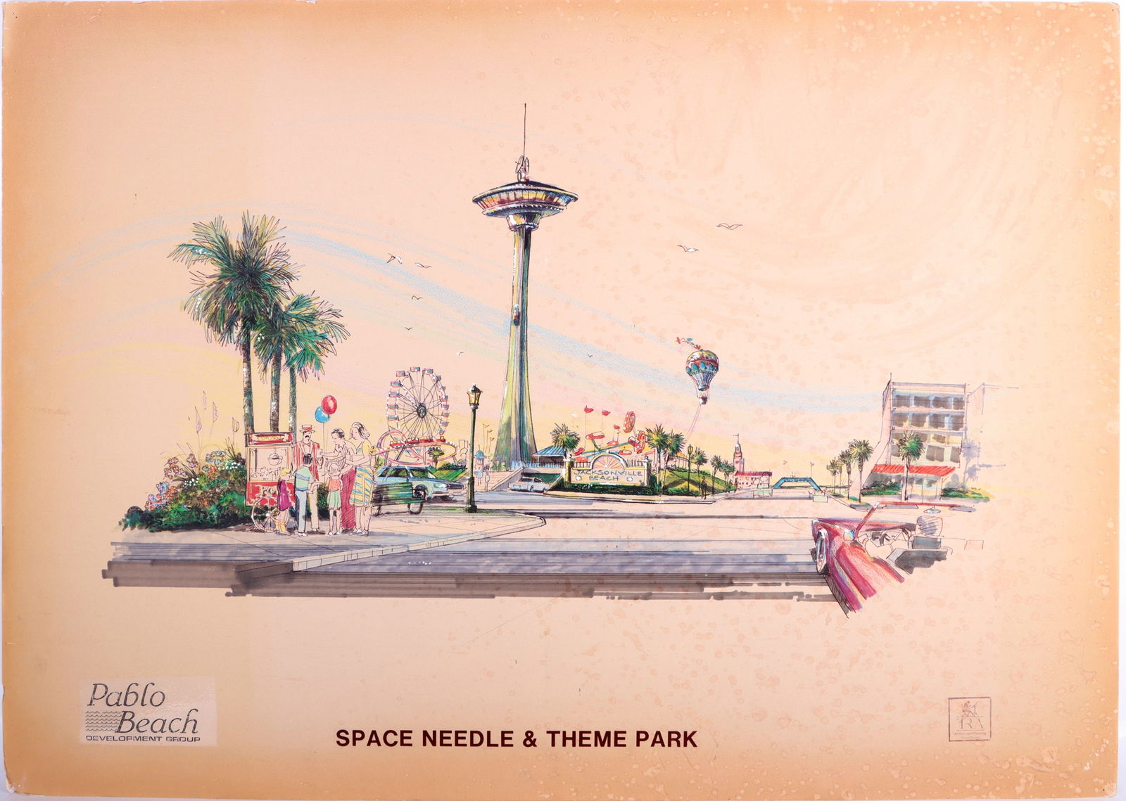 JACKSONVILLE BEACH THEME PARK LANDSCAPE SKETCH (1 of 6)