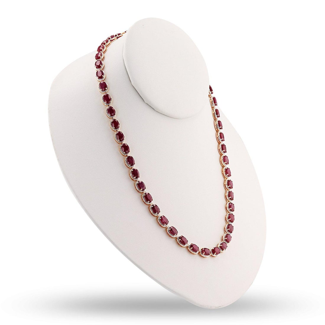 52.1CTW RUBY & 0.35CTW DIAMOND STERLING NECKLACE (1 of 4)
