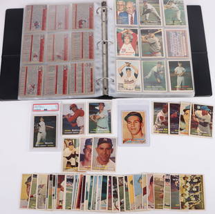 1957 TOPPS BASEBALL CARD SET W/ GRADED MANTLE CARD: 1957 Topps baseball card compete set HIGH GRADE to include one #95 Mickey Mantle PSA graded EX 5, #328 Brooks Robinson, #35 Frank Robinson, #1 Ted Williams, #20 Hank Aaron, #10 Willie Mays, #302 Sandy