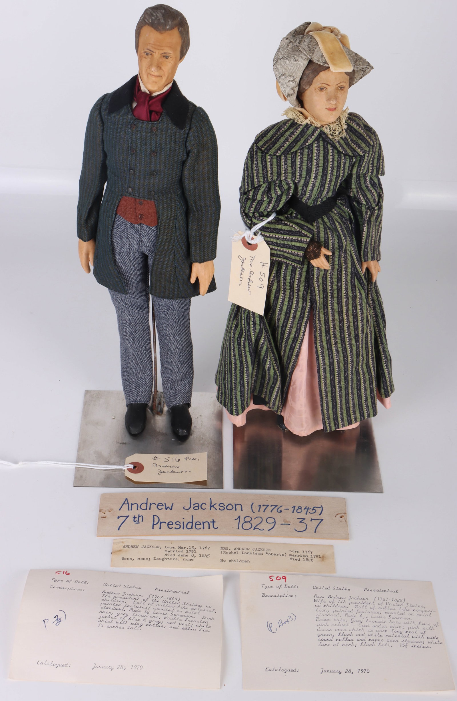 7TH PRESIDENTJACKSON LEWIS SORENSEN DOLL PAIR (1 of 13)
