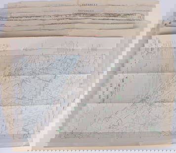 WWII U.S MILITARY WAR MAPS OF FRANCE/BELGIUM - (9): 171281 WWII U.S MILITARY WAR MAPS OF FRANCE/BELGIUM - (9) WWII U.S. military war maps of France/Belgium to include one sheet 79 Defenses Vierville-Sur-Mer France (12500) war map, two sheet 31/18 S.E.