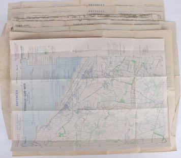 WWII U.S MILITARY WAR MAPS OF FRANCE/BELGIUM - (9): 171281 WWII U.S MILITARY WAR MAPS OF FRANCE/BELGIUM - (9) WWII U.S. military war maps of France/Belgium to include one sheet 79 Defenses Vierville-Sur-Mer France (12500) war map, two sheet 31/18