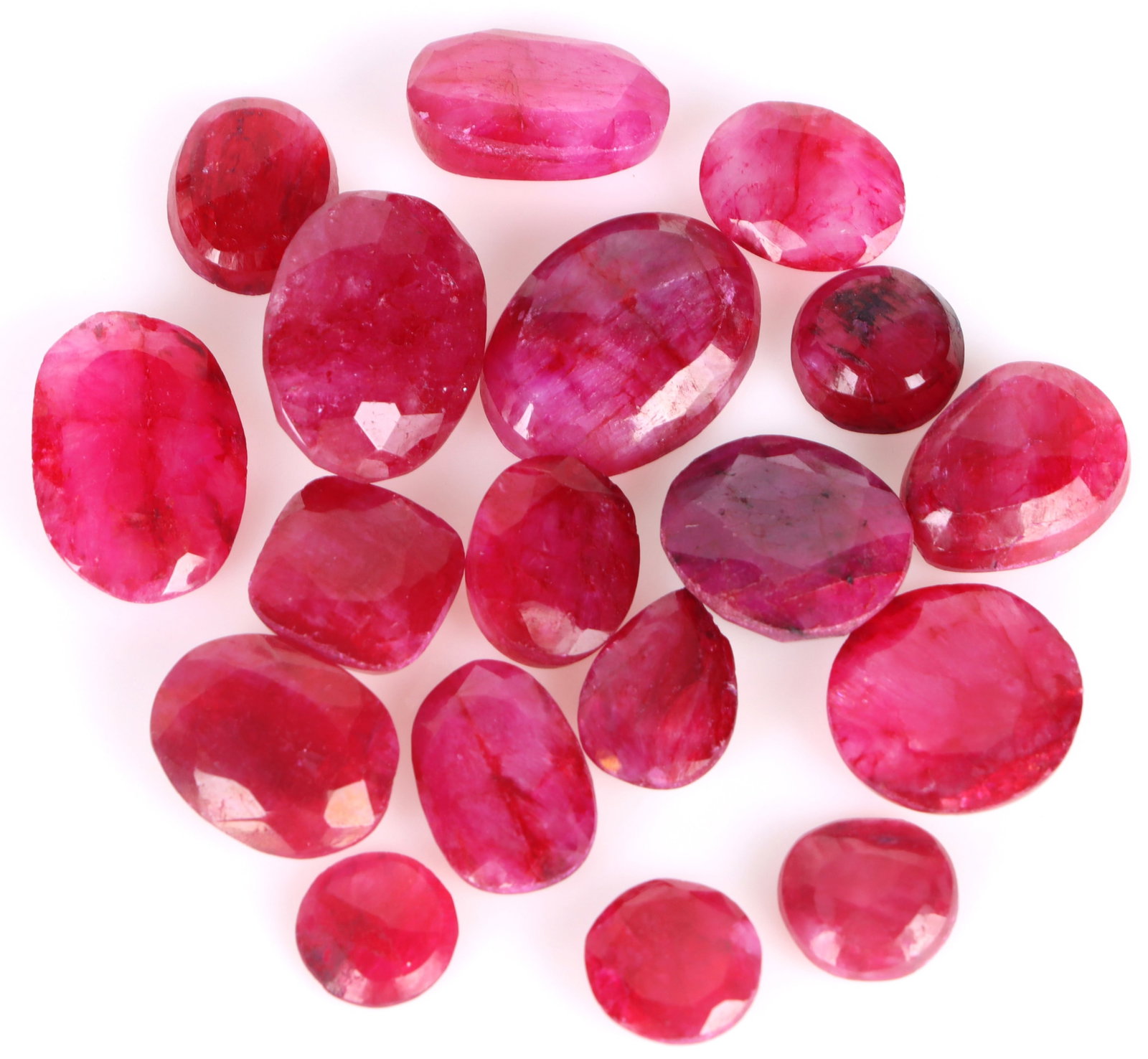 AUTHENTIC LIGHTLY COLORED LOOSE CUT RUBIES - 18 (1 of 2)