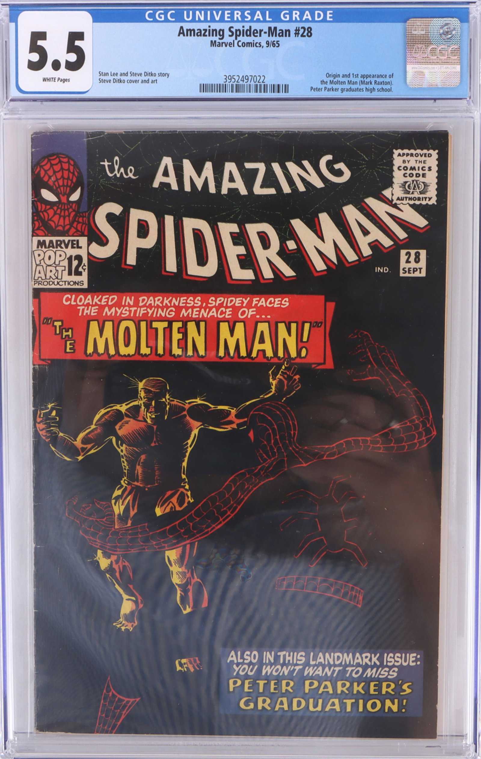 AMAZING SPIDER-MAN #28 (1ST MOLTEN MAN) CGC 5.5 (1 of 5)