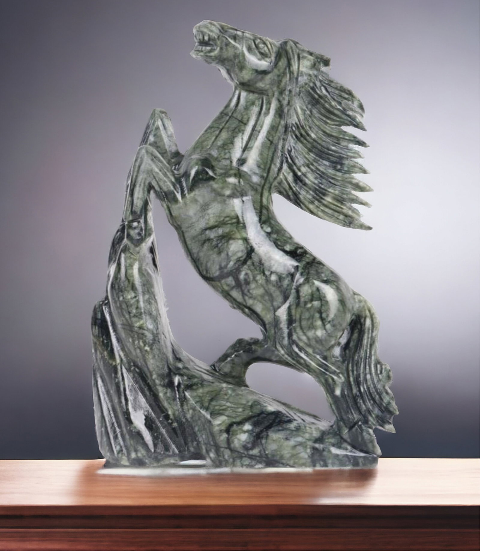 8.2 LB AUTHENTIC TREE JADE HORSE STATUE 11" TALL (1 of 4)