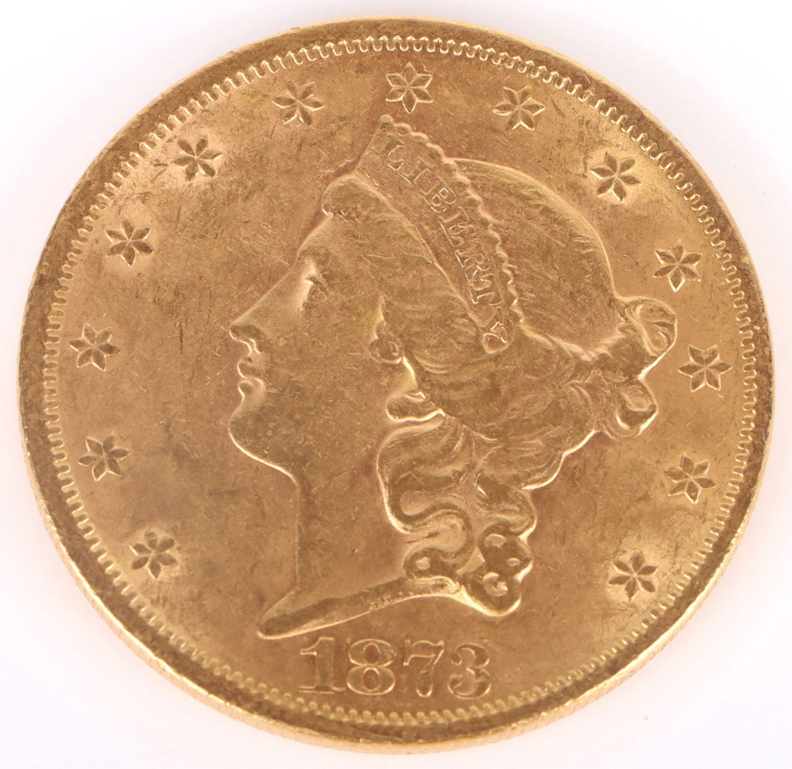 1873 LIBERTY $20 US FINE GOLD COIN UNGRADED (1 of 2)