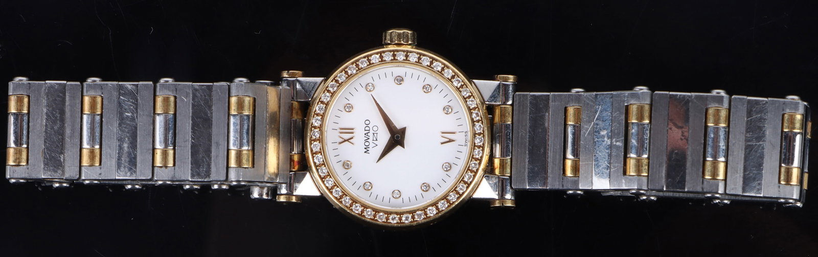 18K GOLD & STEEL MOVADO DIAMOND BEZEL VIZIO WATCH (1 of 4)