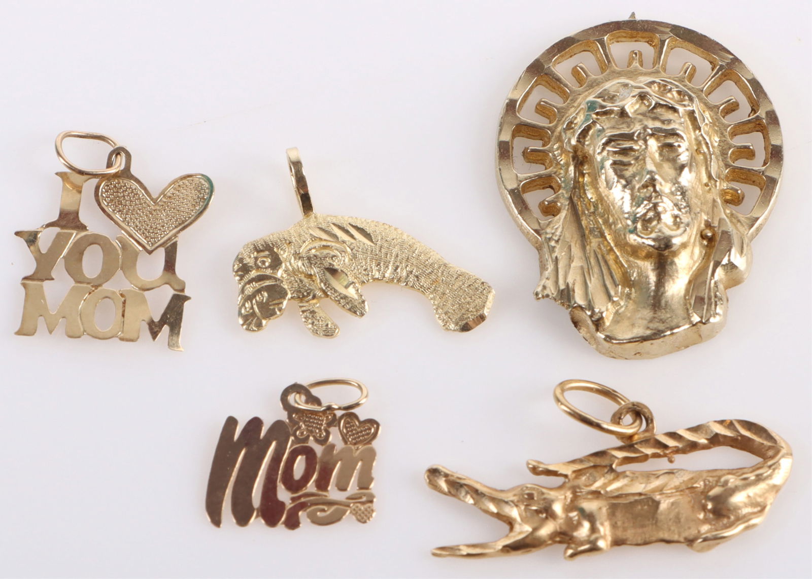 14K YELLOW GOLD ASSORTED PENDANTS - (5) (1 of 4)