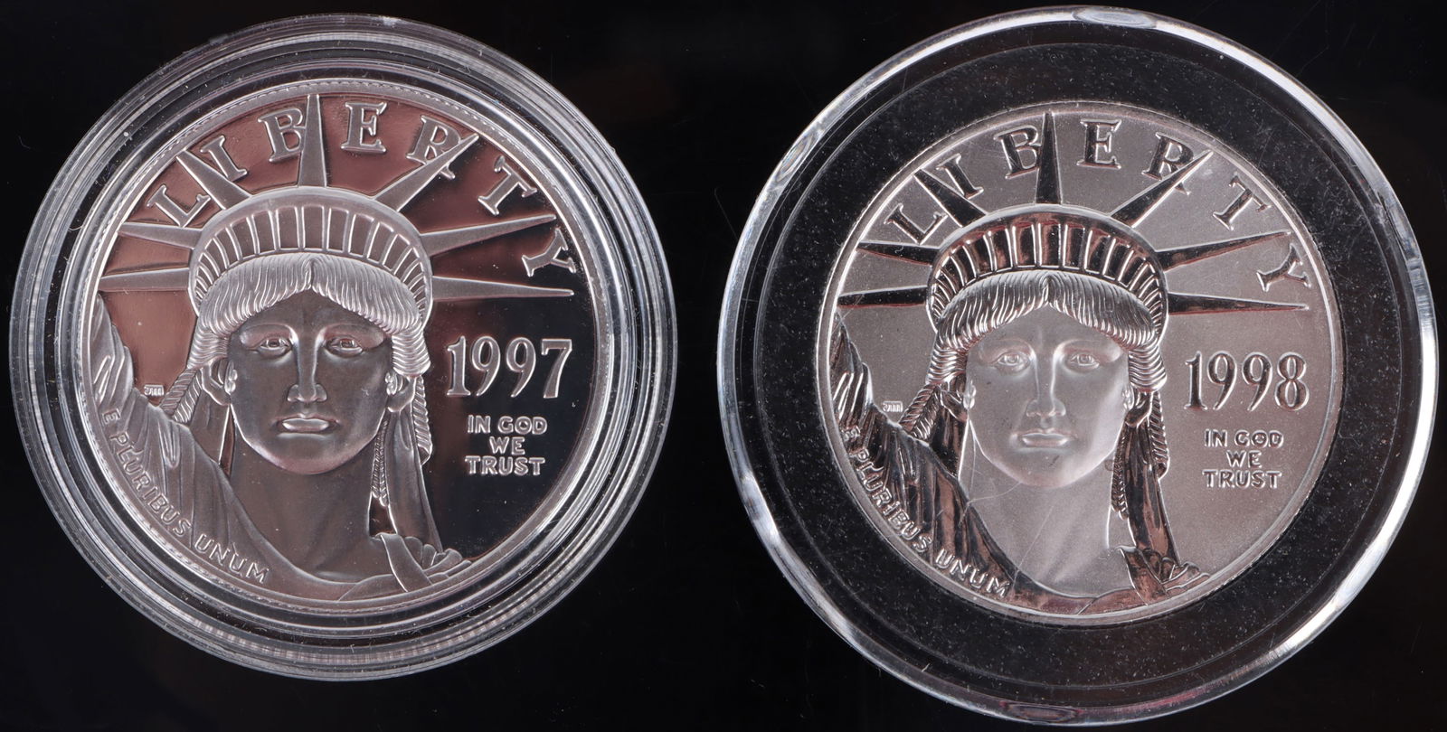 1997/98 1OZ PLATINUM ULTRA CAM & REVERSE PROOF(2) (1 of 3)