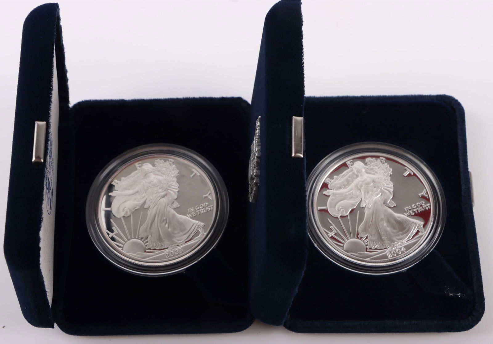 2003 & 2004 W PROOF FINE SILVER AMERICAN EAGLES (1 of 6)