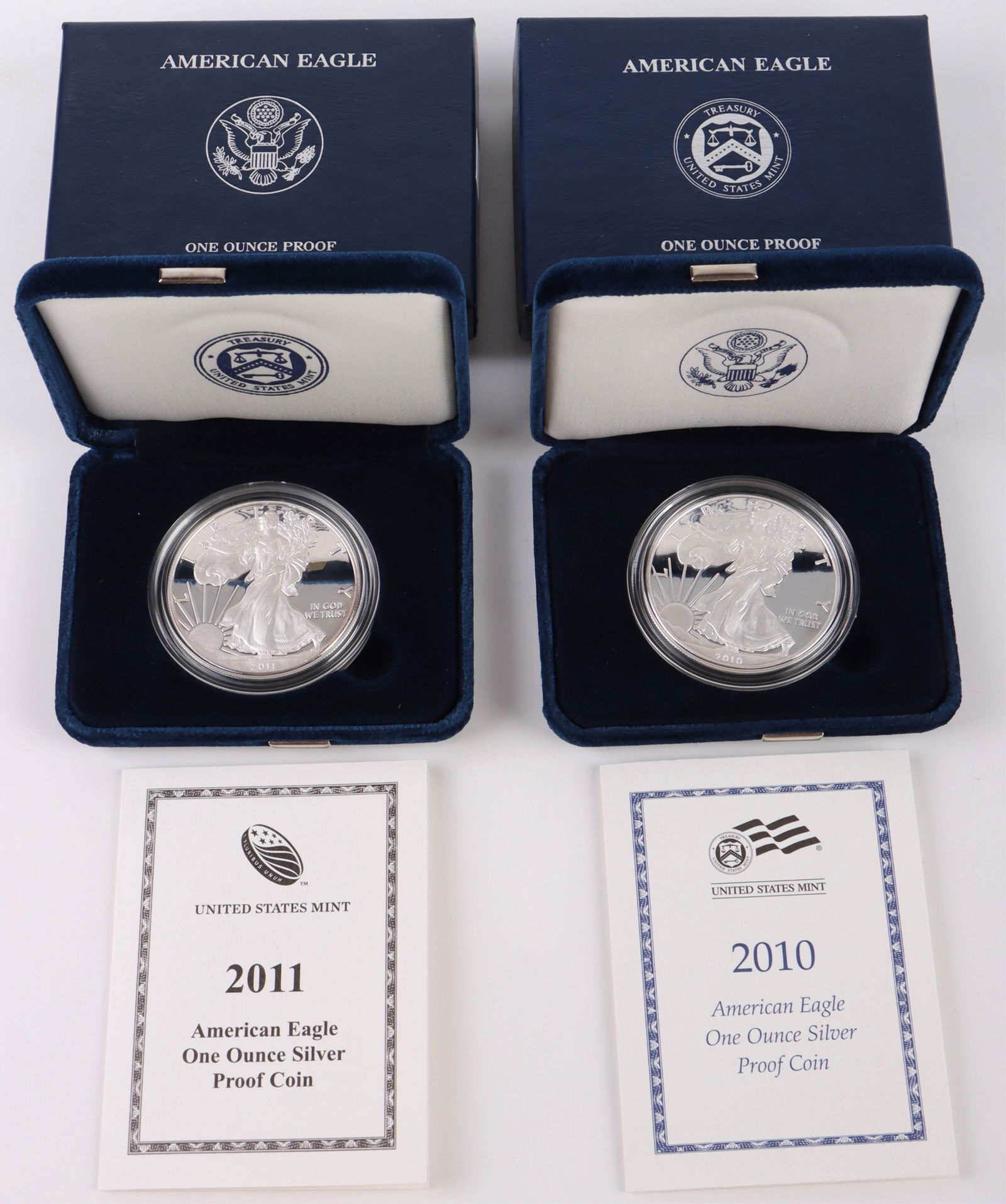 2010 & 2011 W PROOF FINE SILVER AMERICAN EAGLES (1 of 7)