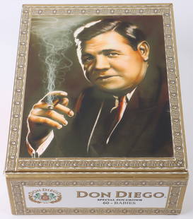 GARY LONGORDO BABE RUTH ORIGINAL CIGAR BOX ART: 176264 GARY LONGORDO BABE RUTH ORIGINAL CIGAR BOX ART Gary Longordo (1952-present, American) George Herman (BABE) Ruth cigar box art. Commissioned by the New York Yankees, the 500 Home Run Club,