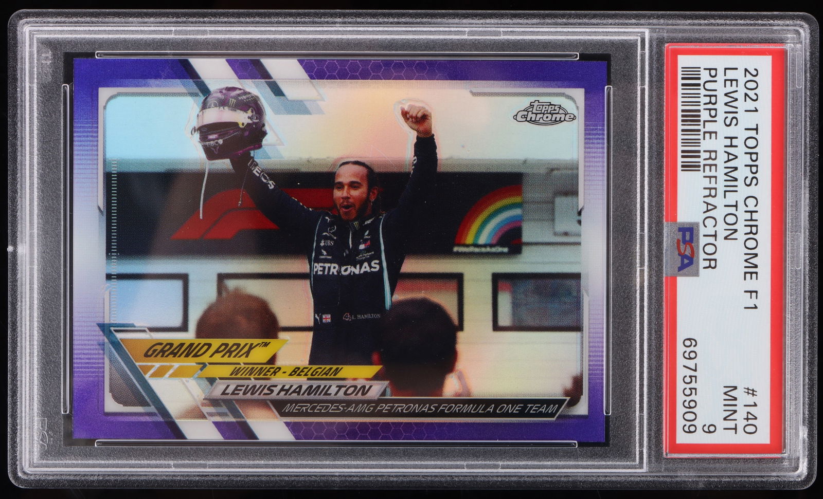 2021 TOPPS CHROME F1 #140 LEWIS HAMILTON PSA 9 (1 of 4)
