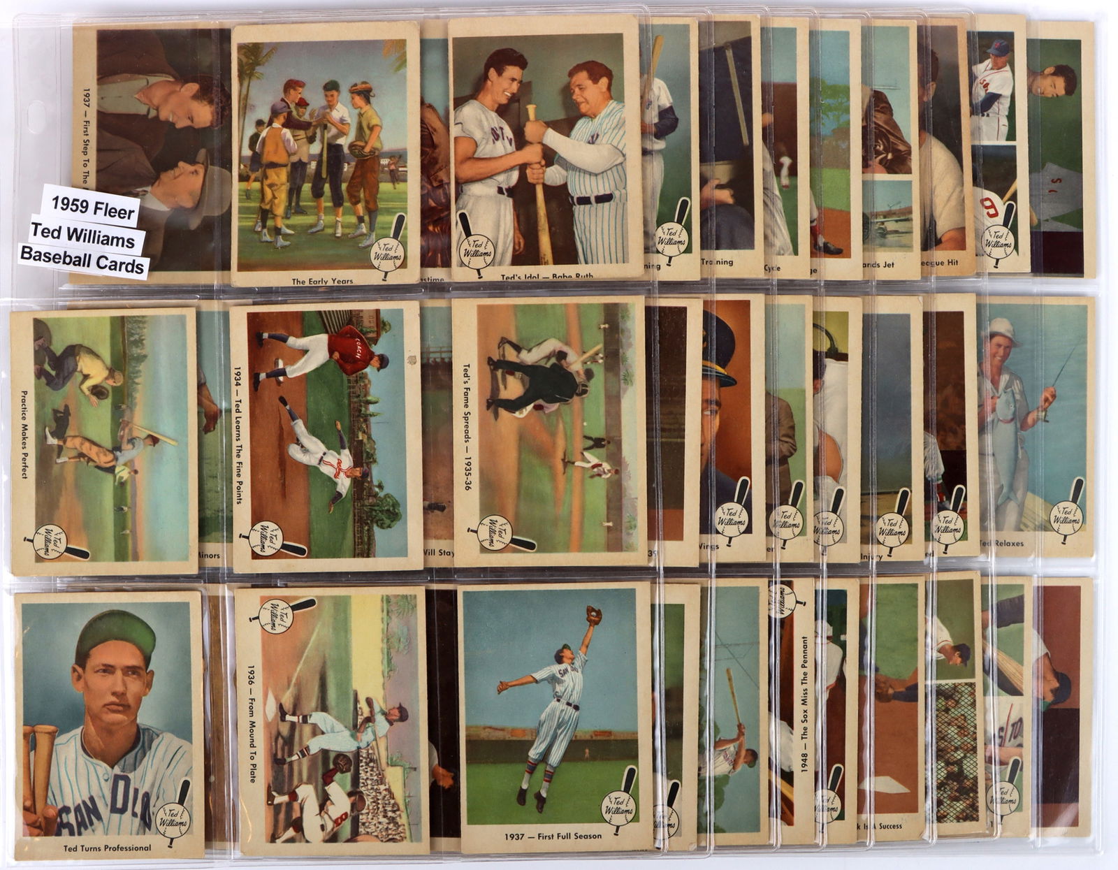 1959 TED WILLIAMS FLEER BASEBALL NEAR COMPLETE SET (1 of 3)