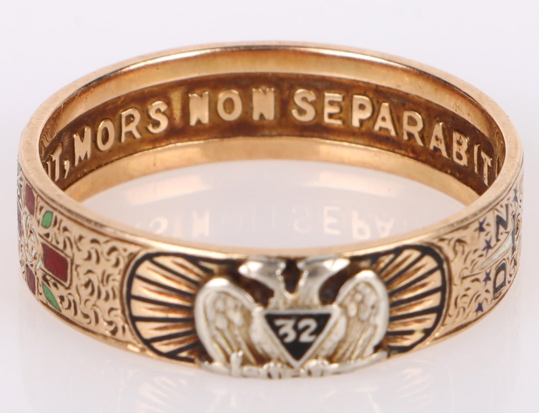 14K YELLOW GOLD ORNATE MEN'S MASONIC RING (1 of 3)