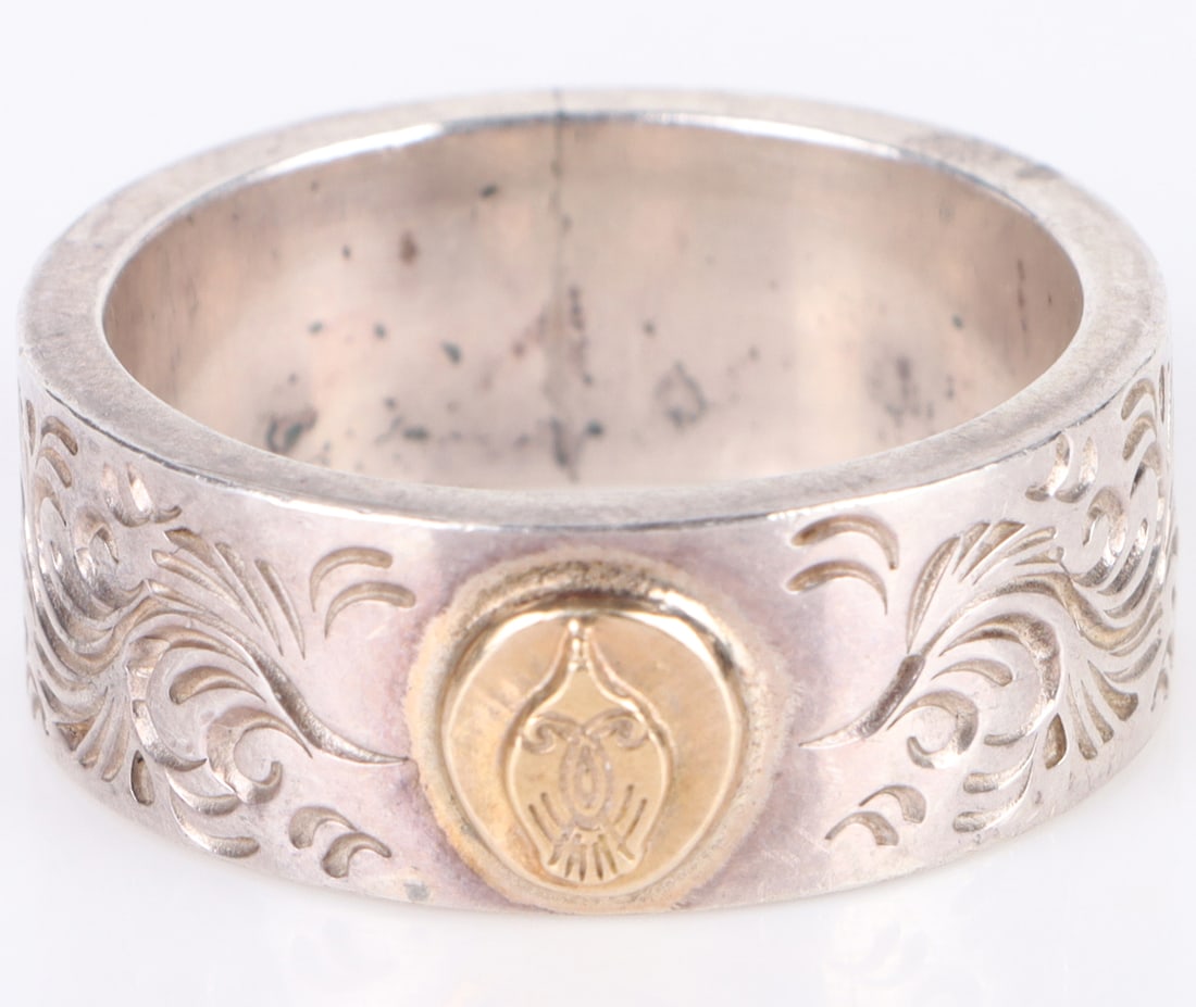 TADI & KING 18K GOLD & SILVER MEN'S HEAVY RING (1 of 3)
