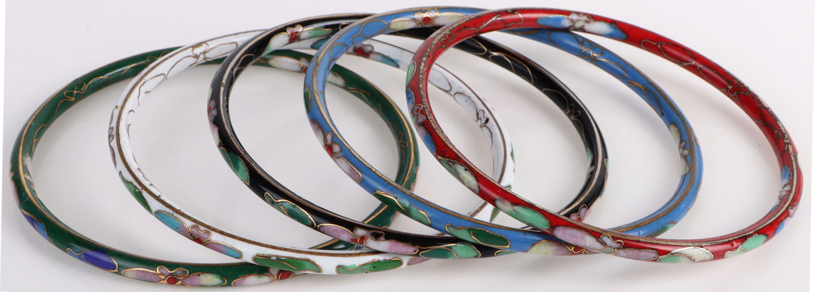 VINTAGE CLOISSONE ASIAN LADIES BANGLE BRACELETS (1 of 3)