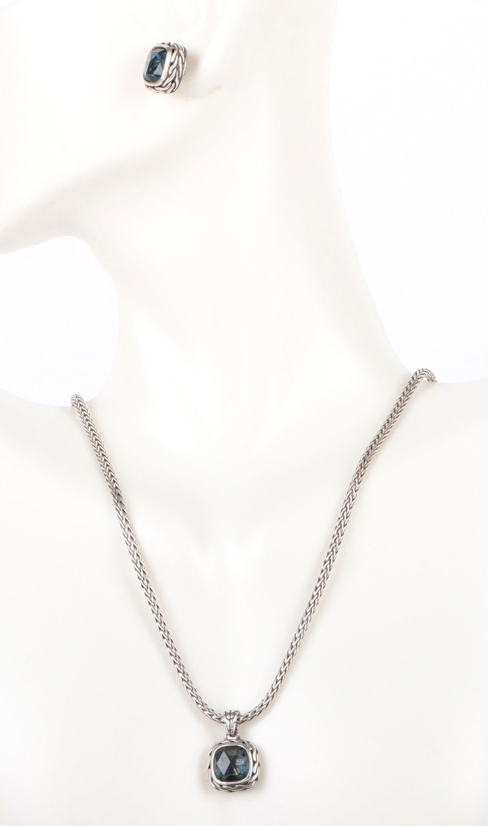 JOHN HARDY STERLING SILVER BLUE TOPAZ NECKLACE SET (1 of 3)