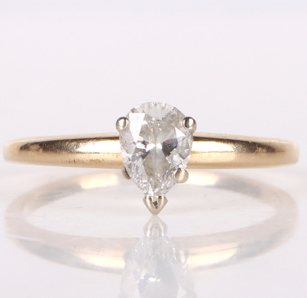 14K YELLOW GOLD 0.50CT SOLITAIRE DIAMOND RING (1 of 3)