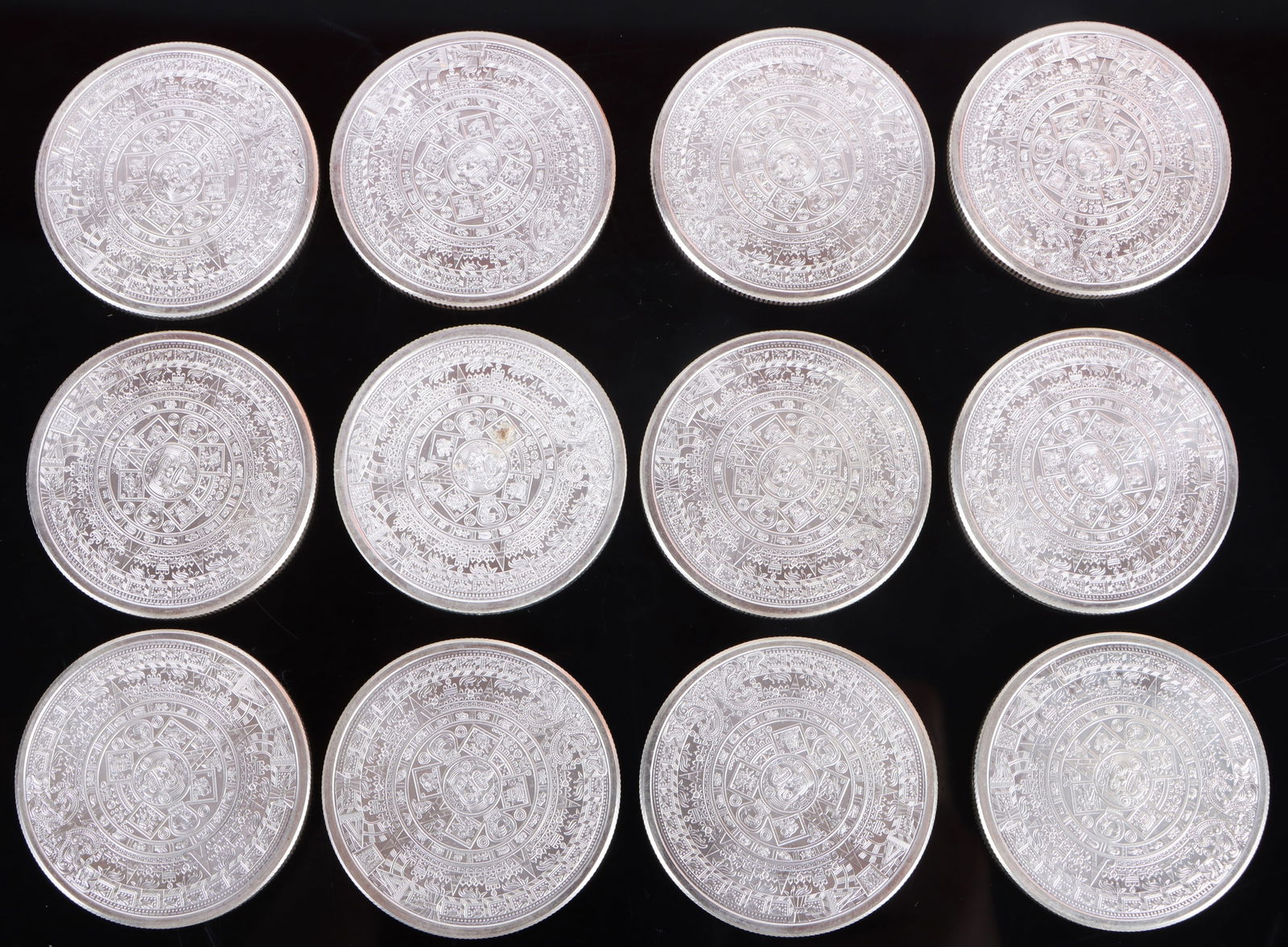 .999 FINE SILVER GSM AZTEC CALENDAR ROUNDS - (12) (1 of 2)