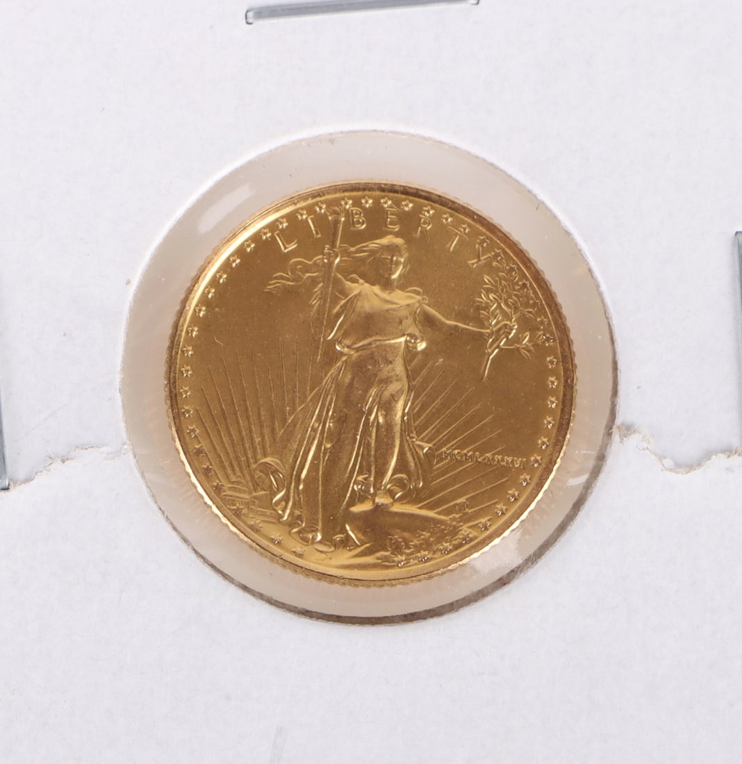 1986 AMERICAN EAGLE 1/10TH OZ FINE GOLD COIN $5 (1 of 2)