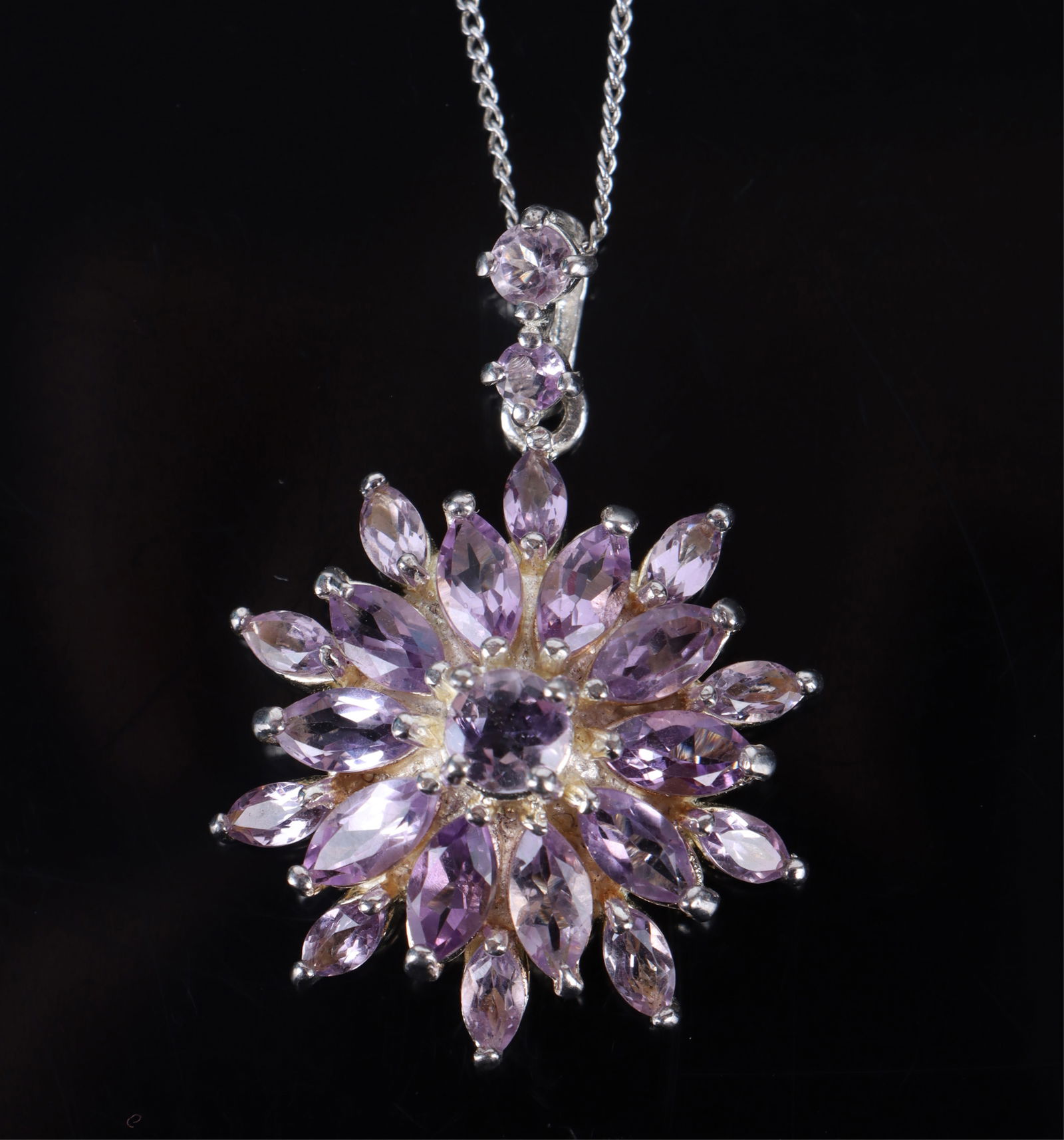 LARGE TANZANITE STERLING SILVER LADIES NECKLACE (1 of 5)