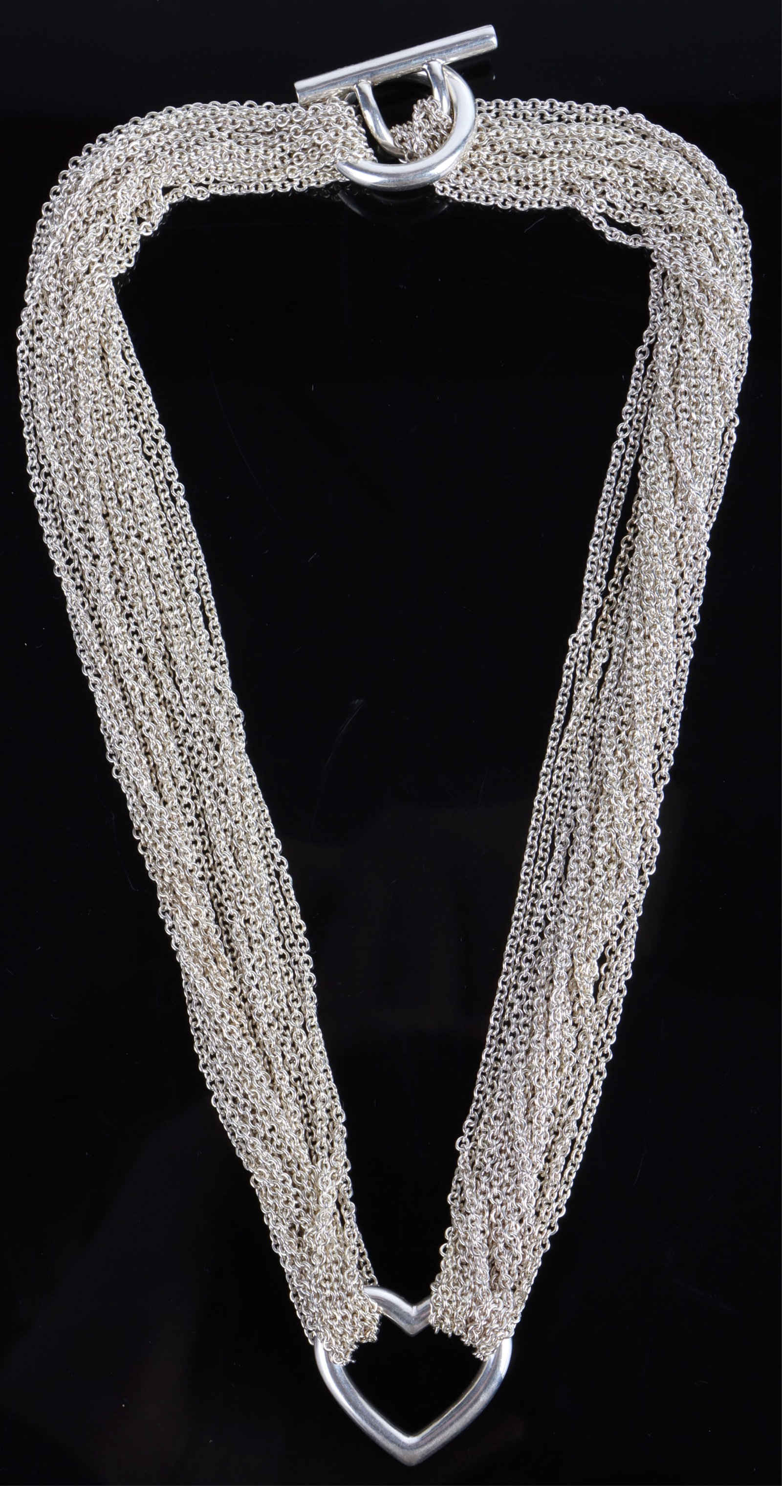 TIFFANY & CO. SILVER MESH LADIES HEART NECKLACE (1 of 4)