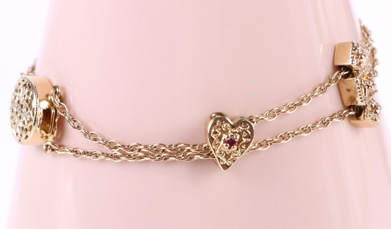 14K GOLD LADIES SLIDE CHARM BRACELET (1 of 4)