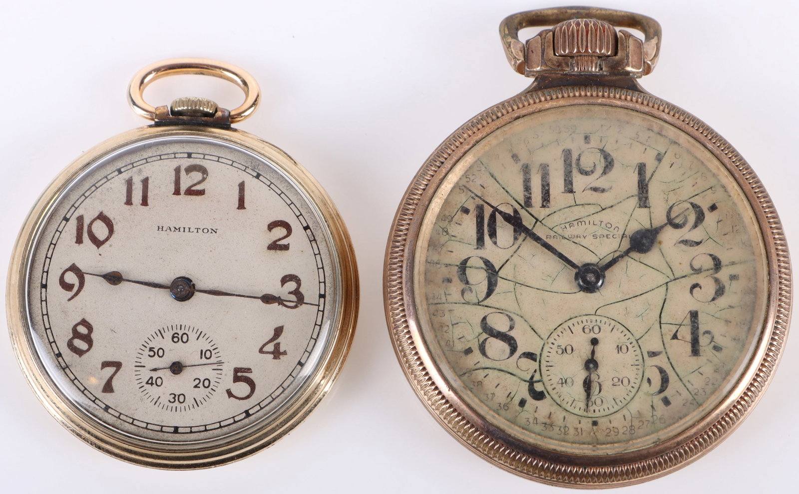 HAMILTON RAILROAD & VICTORY 10K GF POCKET WATCHES (1 of 5)