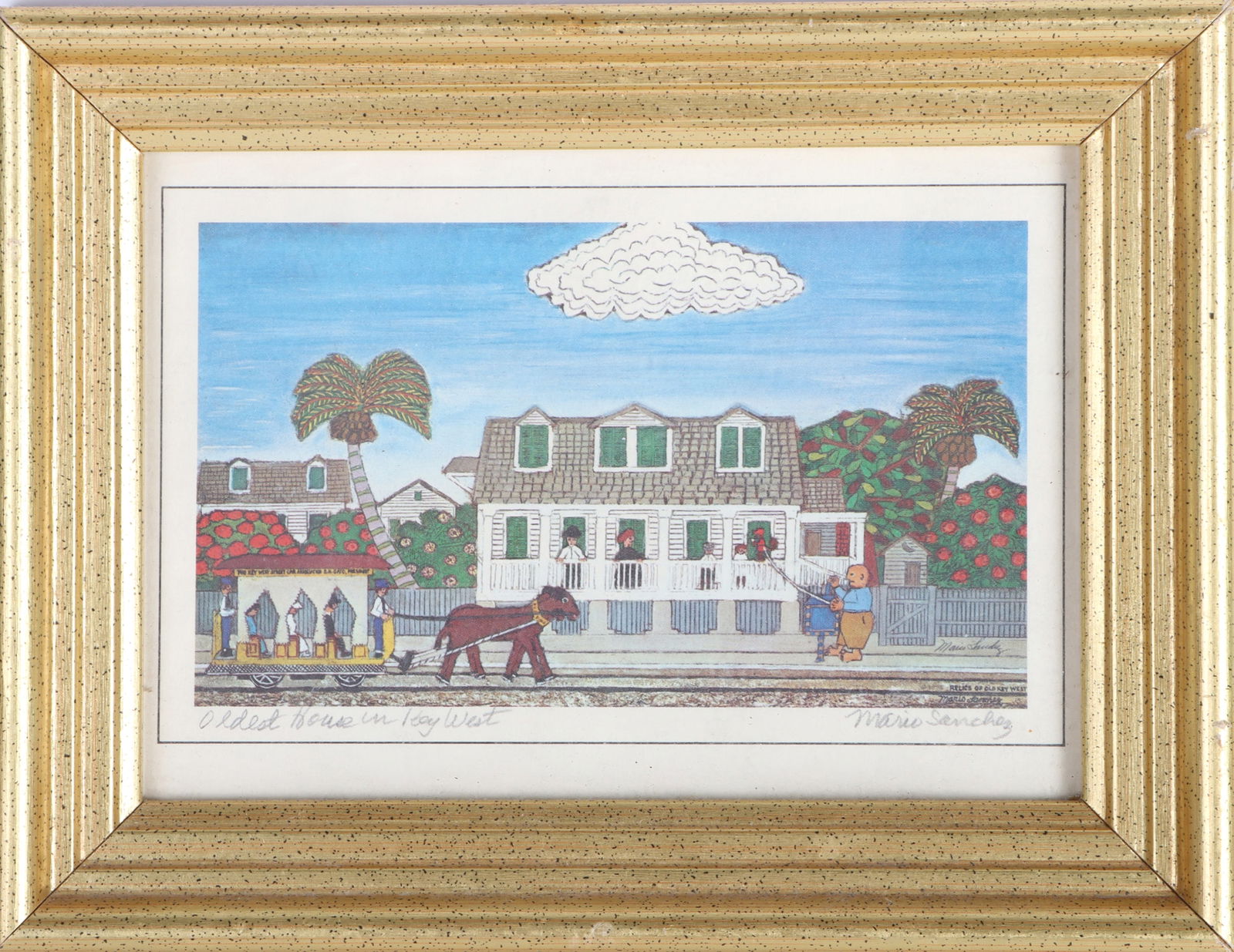 M. SANCHEZ SIGNED PRINT OLDEST HOUSE IN KEY WEST (1 of 4)