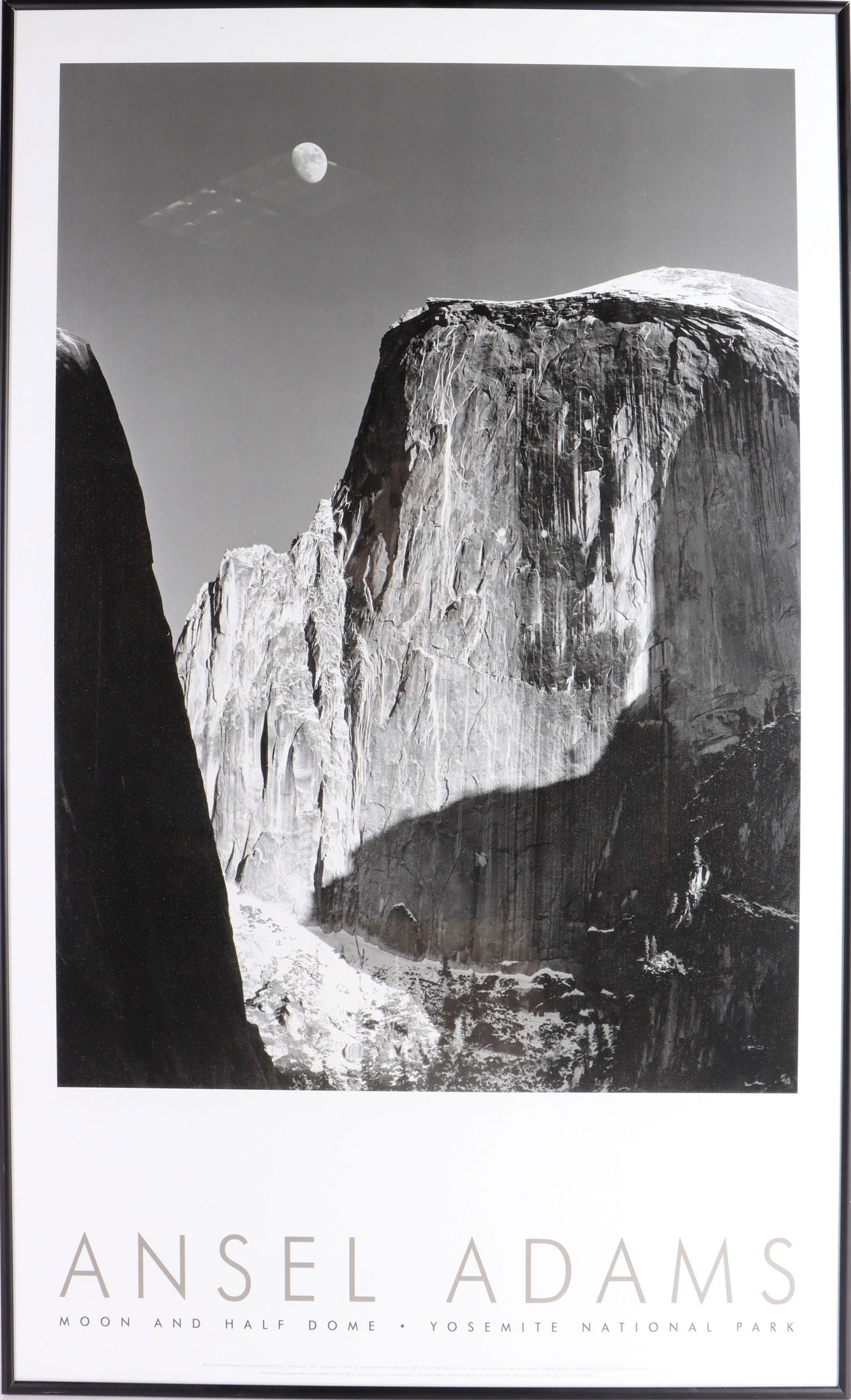ANSEL ADAMS AUTHORIZED EDITION HALF DOME PRINT: 180011 ANSEL ADAMS AUTHORIZED EDITION HALF DOME PRINT Ansel Adams (1902-1984, American) Authorized Edition "Moon over Half Dome" authorized limited edition photo print. Ansel was a landscape photograp