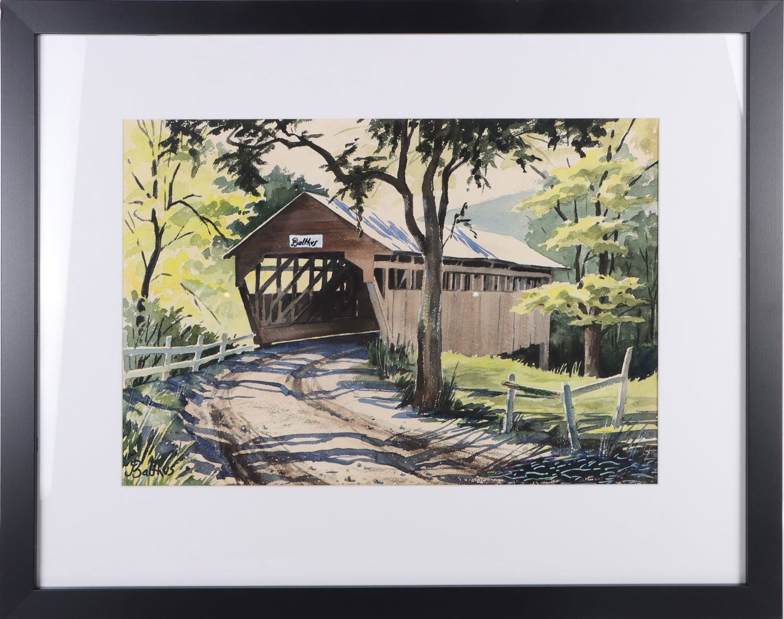 BALTHUS ORIGINAL WATERCOLOR PAINTING - AFTER: 180040 BALTHUS ORIGINAL WATERCOLOR PAINTING - AFTER Balthasar Klossowski de Rola (1908-2001, Polish-French) original watercolor building painting made in the manner of. This painting was made in the s