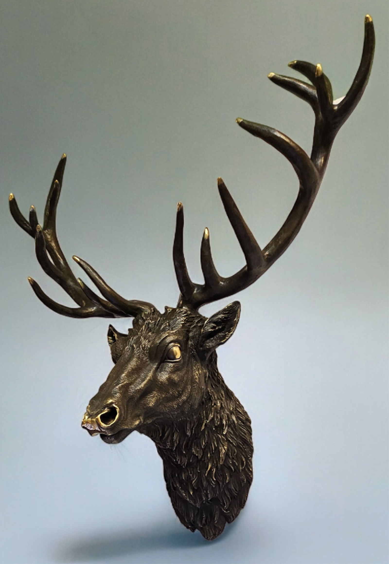 CARL KAUBA LARGE ELK BRONZE BUST ~ 75LBS (1 of 4)