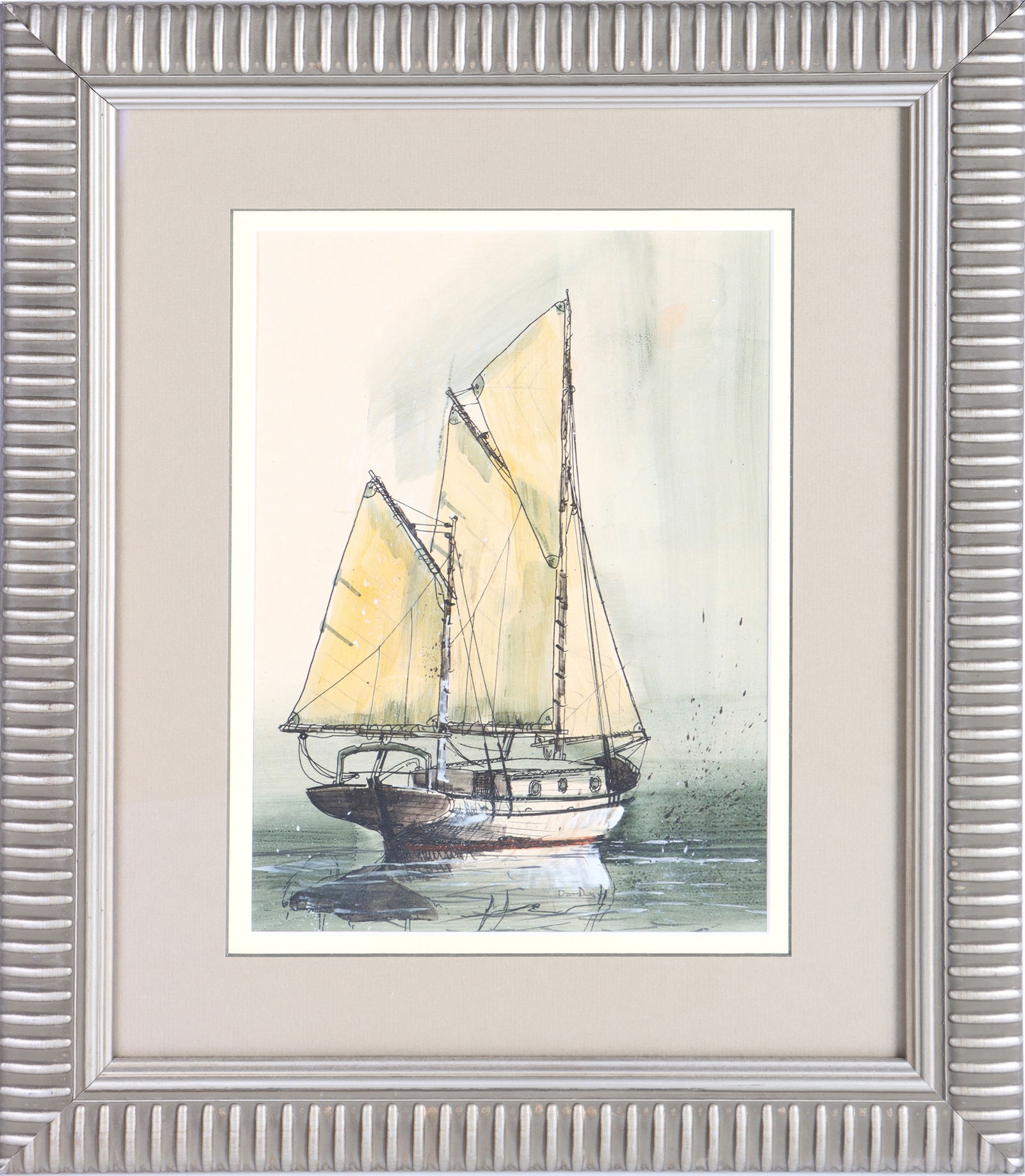 DAN DUNN ORIGINAL ACRYLIC SAILBOAT PAINTING (1 of 4)