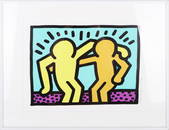 KEITH HARING SIGNED "BEST BUDDIES" SCREEN PRINT