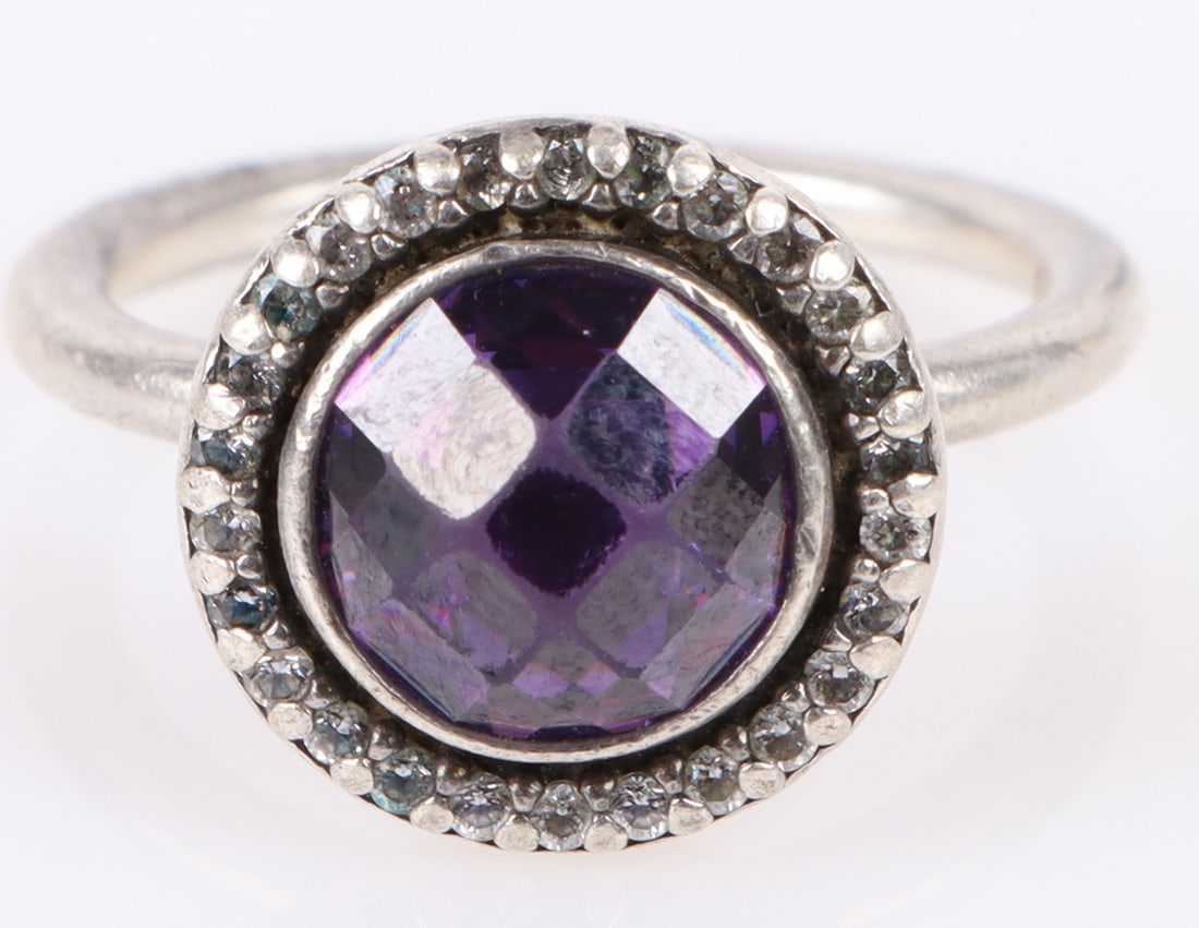 STERLING SILVER AMETHYST QUARTZ LADIES RING (1 of 3)